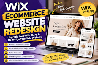 redesign wix ecommerce website upgrade wix store and redesign wix website
