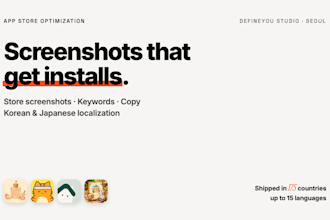 design app store screenshots, aso keywords and korean japanese localization