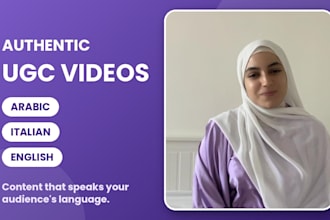 create ugc videos in arabic, in italian and in english