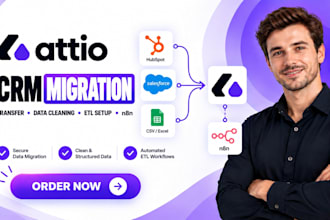 attio CRM migration hubspot salesforce transfer CRM data cleaning etl setup n8n