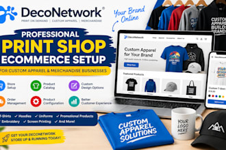design deconetwork print shop ecommerce website for custom apparel businesses