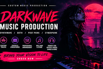 produce darkwave music, synthwave, goth and post punk tracks