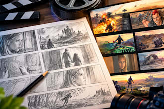 draw a cinematic storyboard for your film, commercial, or video