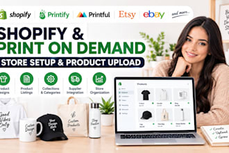 printify shopify product upload listing design pod integration store setup