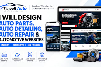 design auto parts website, auto detailing, auto repair and automotive websites