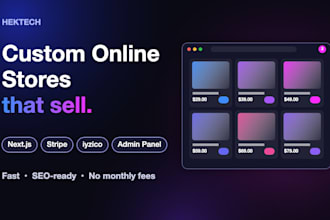 build a custom ecommerce website and online store