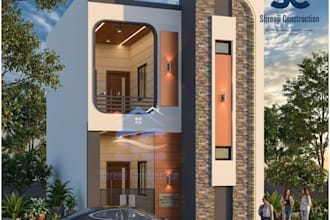 design modern 2d and 3d house floor plan and elevation