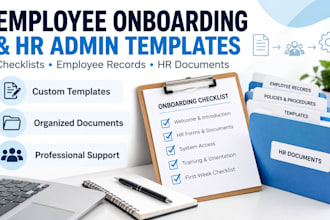 create employee onboarding checklists and HR admin templates