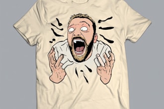 draw a custom funny meme t shirt design