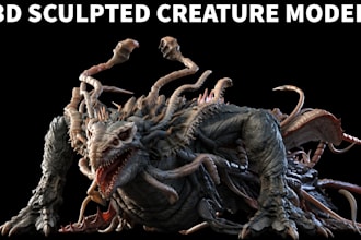 create 3d sculpted creature models ready for 3d printing