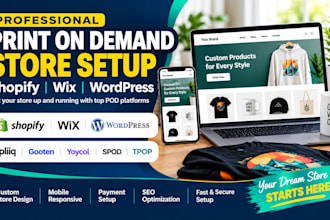 setup shopify wix wordpress print on demand apliiq gooten yoycol spod tpop store