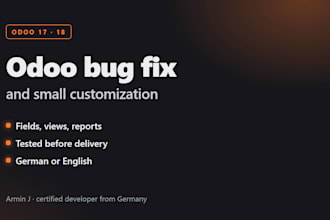 fix odoo bugs and make small odoo customizations in german or english