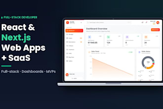 build a react nextjs web app, saas mvp or admin dashboard