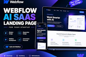design a webflow ai saas landing page