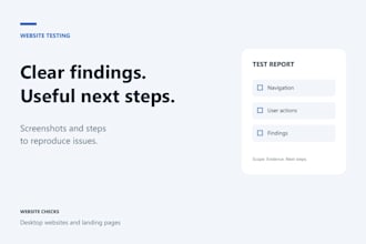 test your website and report bugs with screenshots
