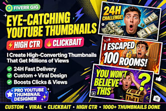 design 1 eye catching youtube thumbnails that get clicks