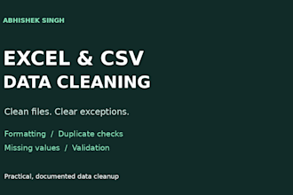 clean validate and organise your excel or csv data
