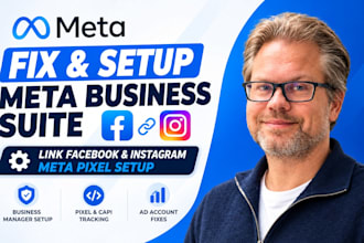 setup and fix meta business suite, link facebook and instagram, meta pixel setup