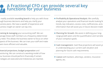 be your fractional cfo for cash flow and financial planning