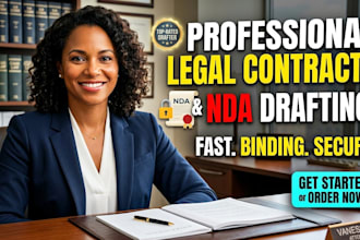 draft legal contract agreement and non disclosure agreement nda
