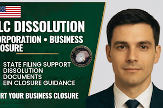 dissolve your US llc, file llc dissolution and assist with ein closure