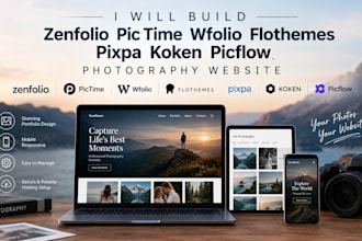 build zenfolio pic time wfolio flothemes pixpa koken picflow photography website
