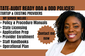 write compliance dda, ddd policies, state licensing and provider enrollment