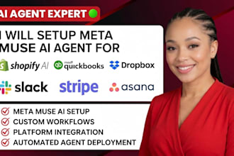 setup meta muse ai agent for shopify ai  quickbooks dropbox slack stripe asana