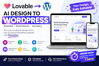 convert lovable ai website to wordpress with elementor
