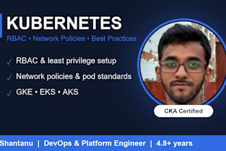 set up kubernetes rbac, network policies and best practices on gke, eks, aks