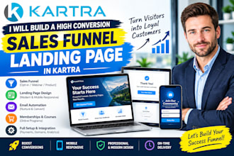 build a high conversion sales funnel, landing page in kartra