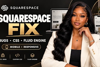 fix squarespace website issues, mobile layout, fluid engine, CSS bugs and errors
