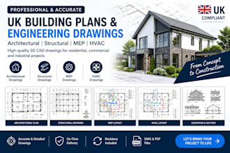 draft professional UK building plans, hvac, mep and engineering drawings