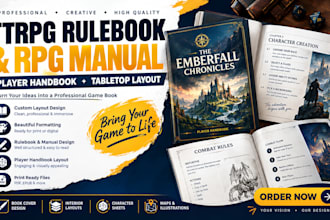 write design format ttrpg rulebook rpg manual player handbook tabletop layout