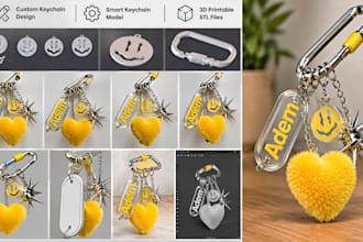 design custom 3d keychains, smart logo keychains and 3d printable stl files