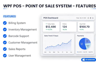 develop modern wpf pos system, inventory and billing software in c sharp