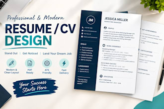 design a professional modern resume or CV