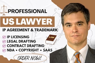 be US lawyer for intellectual property trademark IP agreement contract drafting