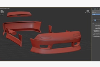 create car body kit in 3d, stl repair, bumper, widebody, spoiler 3d cad