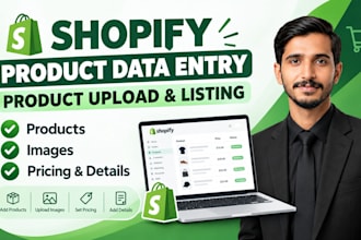 do shopify and ecommerce product data entry and listing