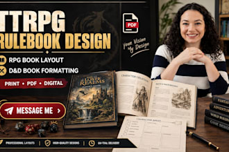 design ttrpg rulebook rpg book layout d d book formatting and pdf