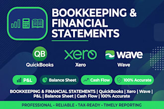 do bookkeeping and prepare financial statements in quickbooks xero