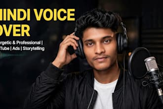 energetic hindi voice over for youtube videos in 24 hours
