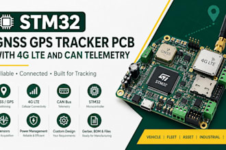 design stm32 gnss gps tracker pcb with 4g lte and can telemetry