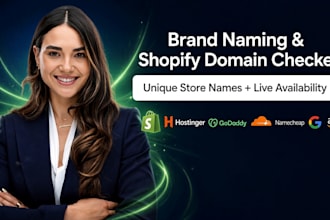 do brand naming and check available shopify domain names