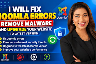 fix joomla errors remove malware and upgrage your website to latest version