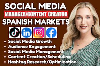 be your social media manager for spain and spanish markets