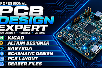 create pcb design and schematic using kicad, altium designer and easyeda