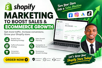 do shopify marketing to boost sales, conversions,  ecommerce growth