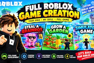 do roblox full game creation, steal a brainrot, grow a garden or simulator game